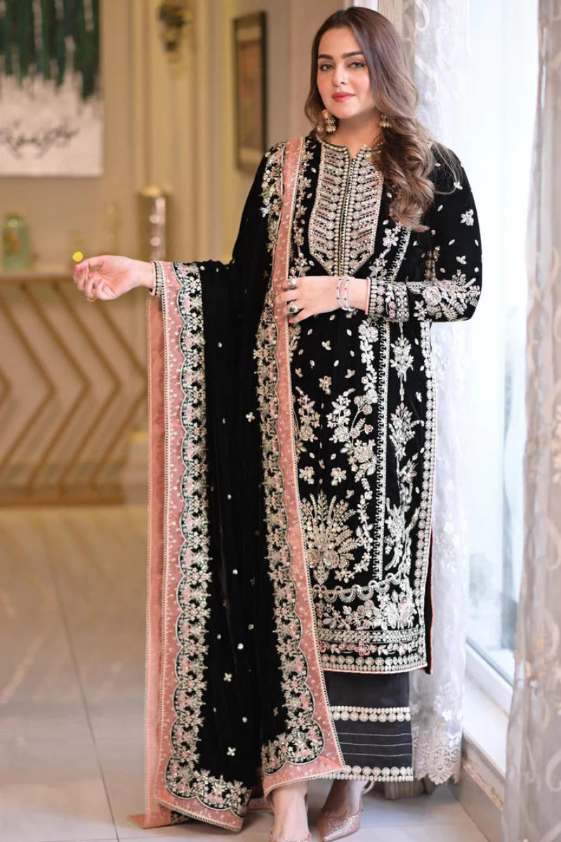 03-Piece Heavy Embroidered Cotton Suit - Ready To Wear