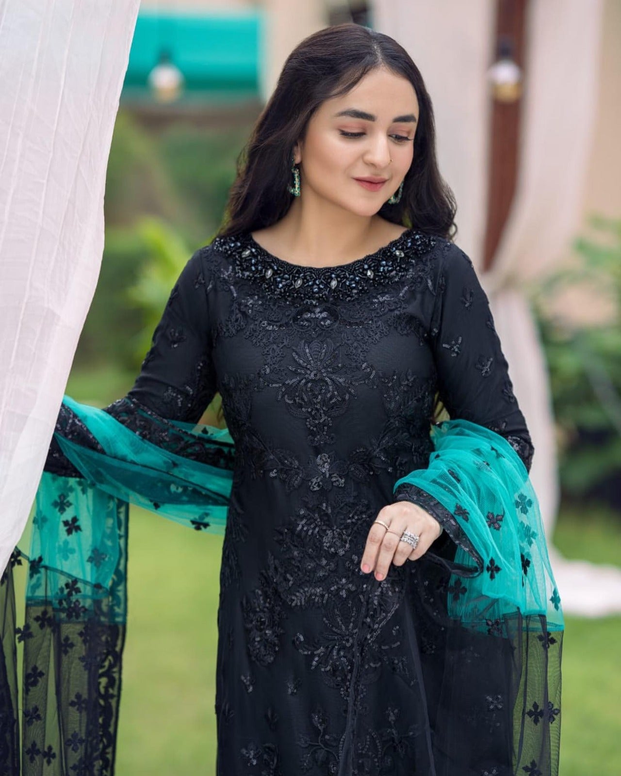 3 Piece  Stitched  Net Suit - Ready to Wear