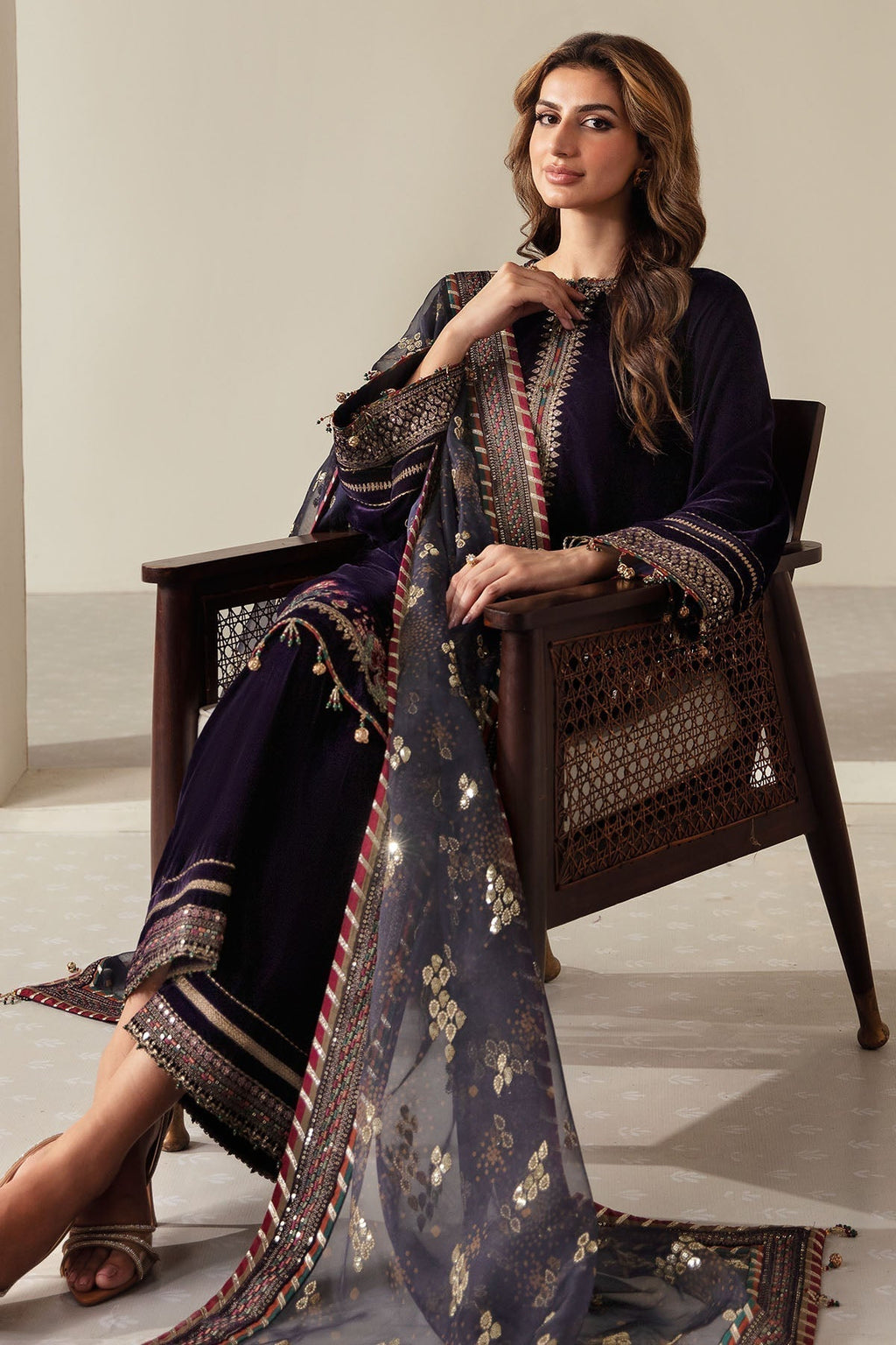 3 Piece Stitched Velvet suit - Ready to Wear