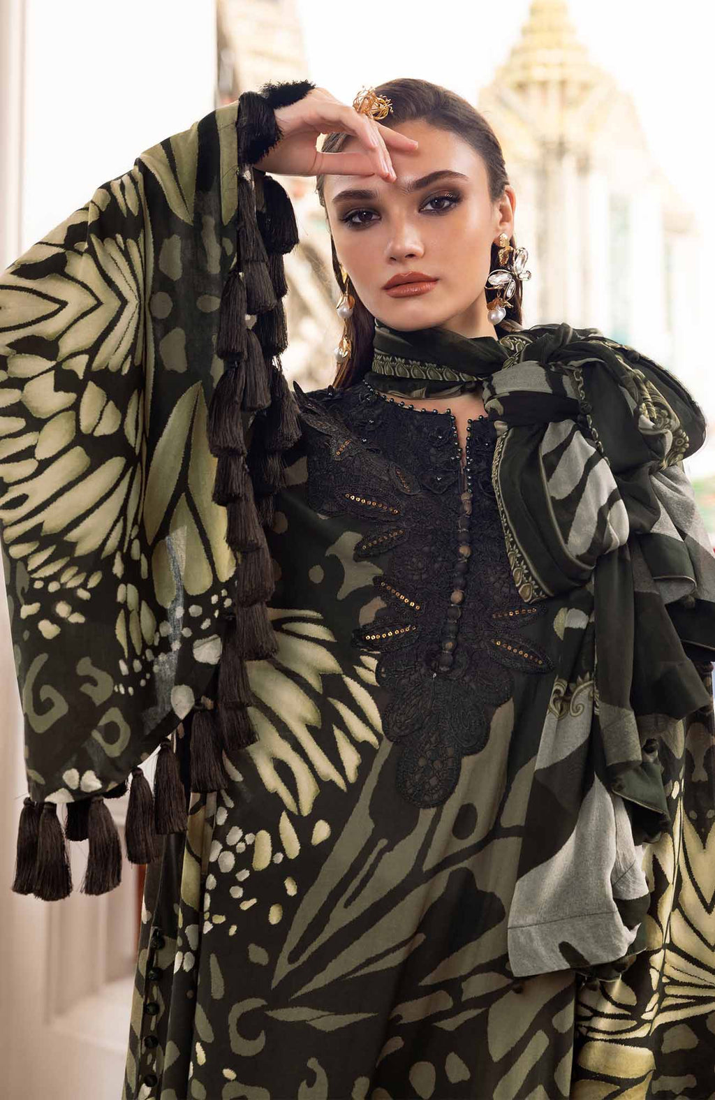 3  Piece Stitched  Lawn  Suit - Ready to Wear