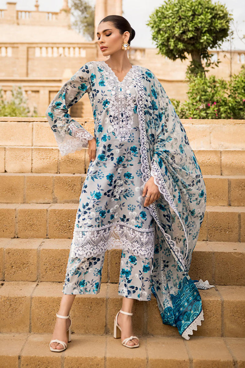 Lawn 3-Piece Suit with Khadi Net Dupatta
