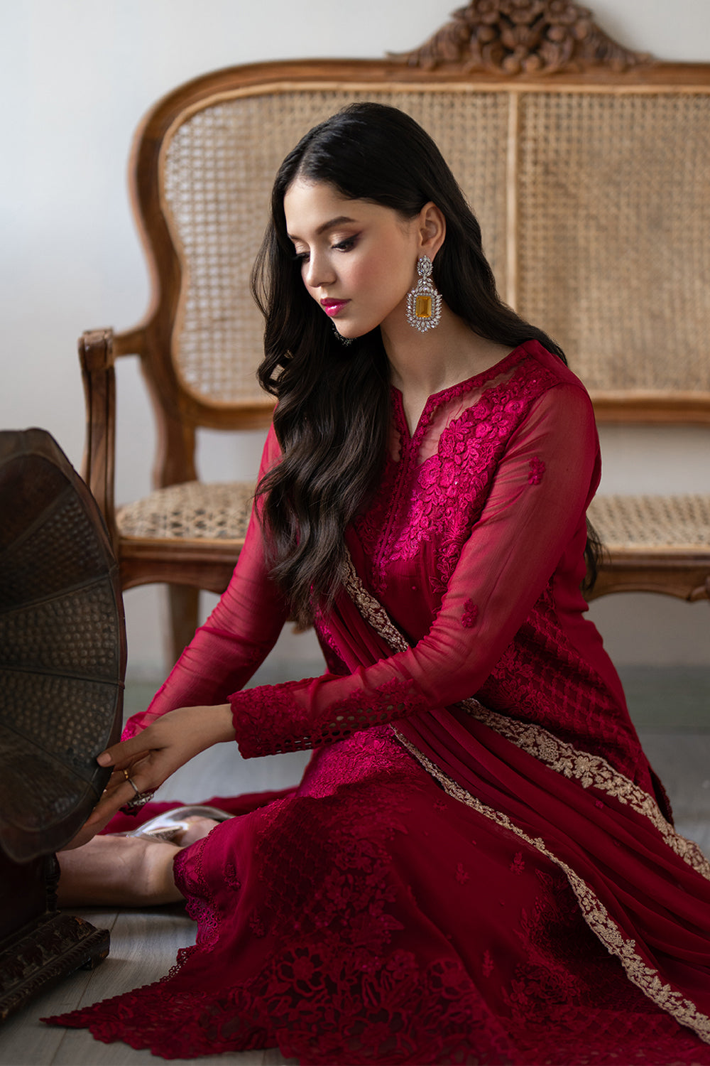 Premium Embroidered Chiffon Suit – stitched 3-Piece