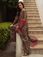 Olive Patchwork Lawn Suit | Ready-to-Wear 3-Piece Set