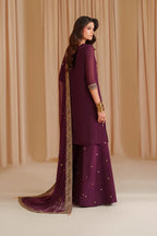 3 Piece Stitched Chiffon Suit