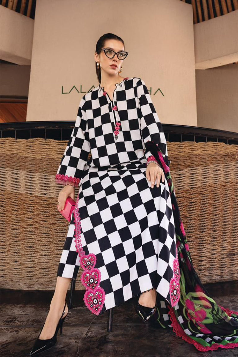03-Piece Embroidered Printed Lawn Suit- Ready To Wear