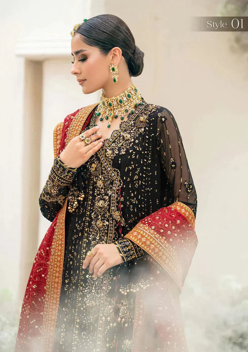 Chiffon Frock with Sharmoz Silk Trouser