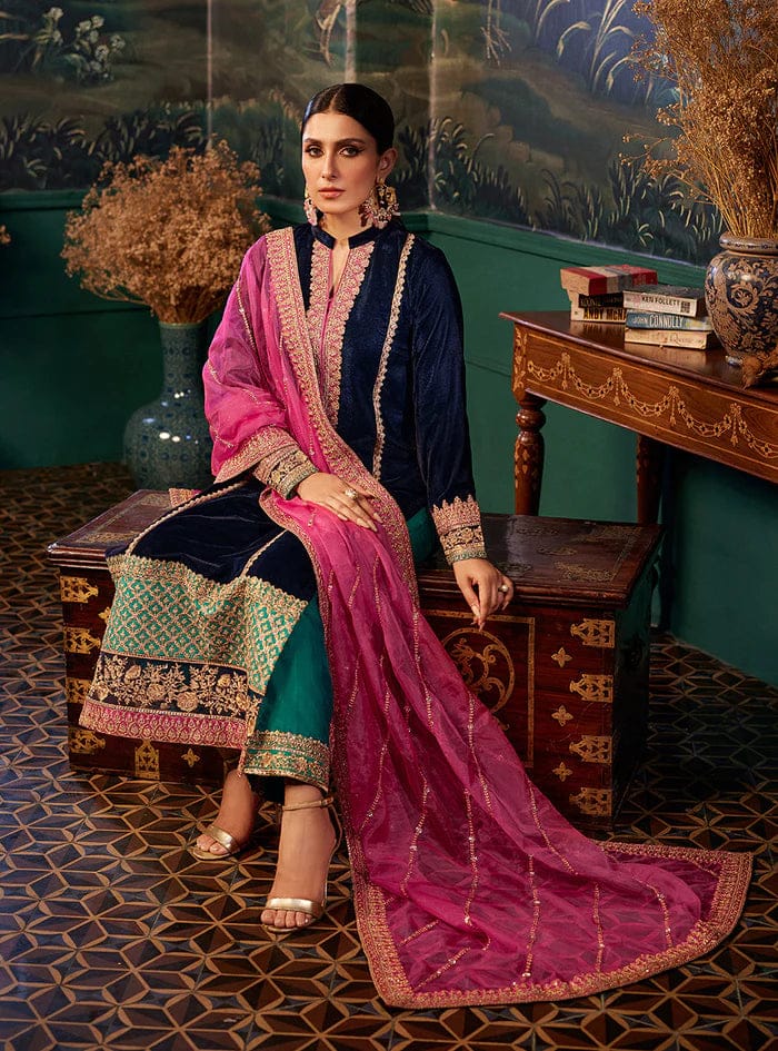 3 Piece Stitched Velvet Suit - Ready to Wear