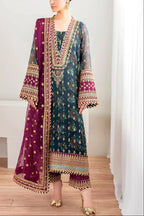 3  Piece Stitched Chiffon and silk suit