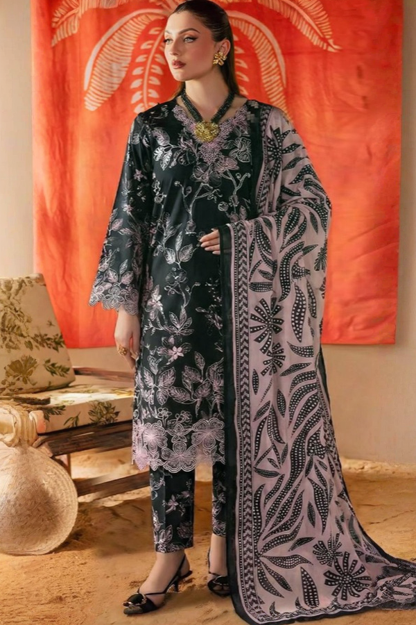03-Piece Printed Lawn Suit - Ready To Wear